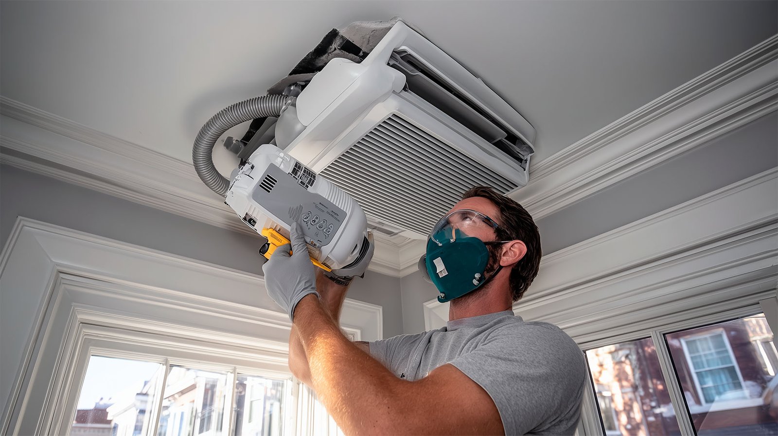 Post-Renovation Air Quality Shreveport testing professional with equipment in renovated home